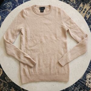 C By Bloomingdale's 2-Ply 100% Cashmere Sweater Crewneck Beige/Tan